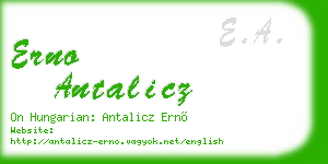 erno antalicz business card