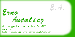 erno antalicz business card